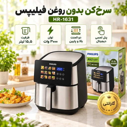 سرخ تبلتی بدون روغن فیلیپس ۱۵/۵لیتر مدل ۱۶۳۱